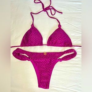 VIX Purple polka dot bikini , size small